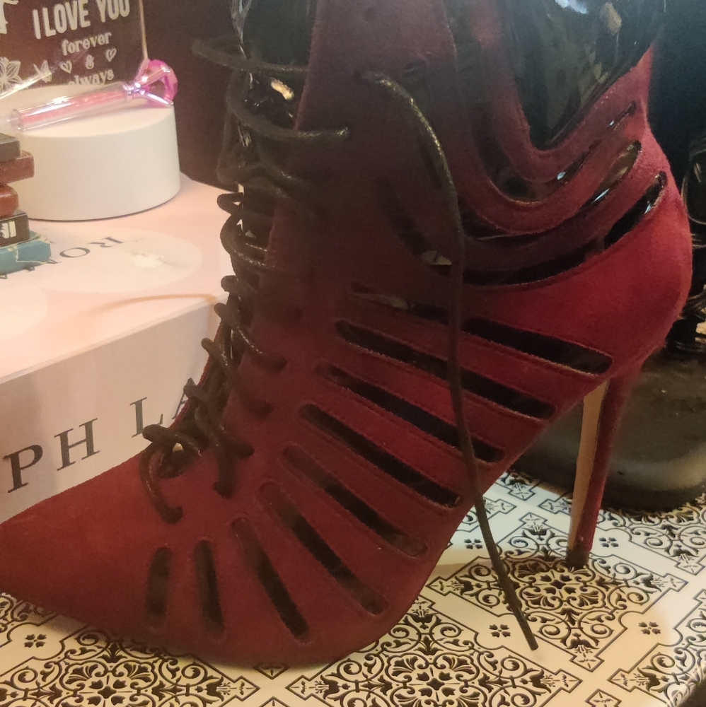 Dominique Nicole Burgundy Ankle Boot